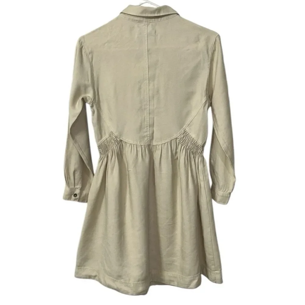 Zara Cream/Beige Kids Girls Shirt Dress(Size 11-12yrs)